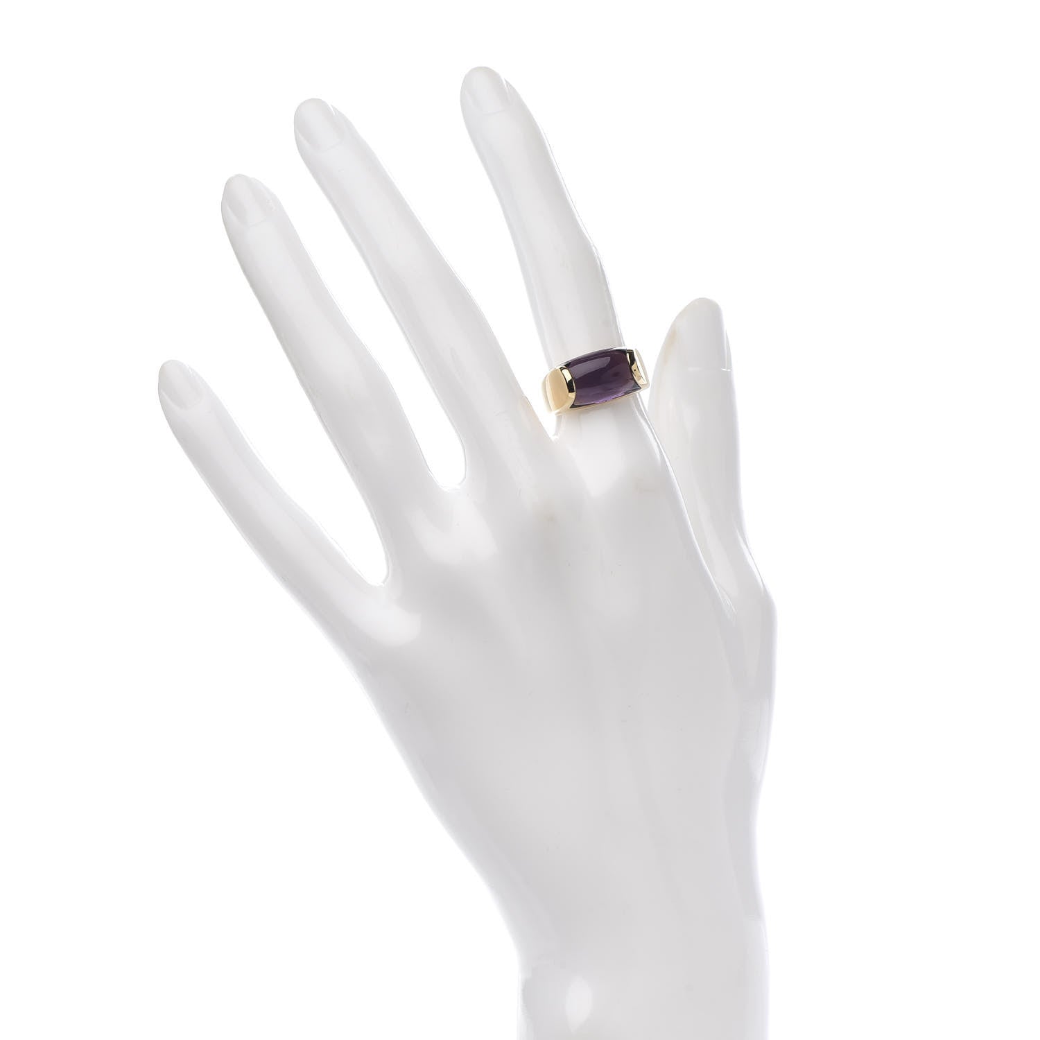 Bulgari 18K Yellow Gold Amethyst Tronchetto Ring 50 5.25 2 of 6