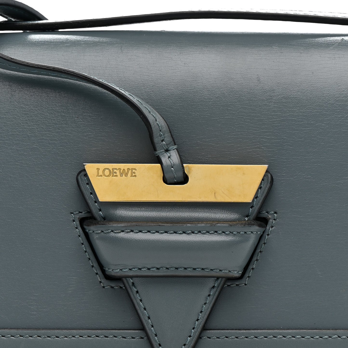 Calfskin Mini Barcelona Shoulder Bag Stone Blue