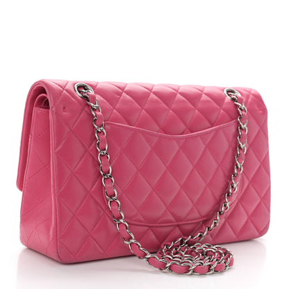 Chanel Lambskin Quilted Medium Double Flap Dark Pink 3 of 13