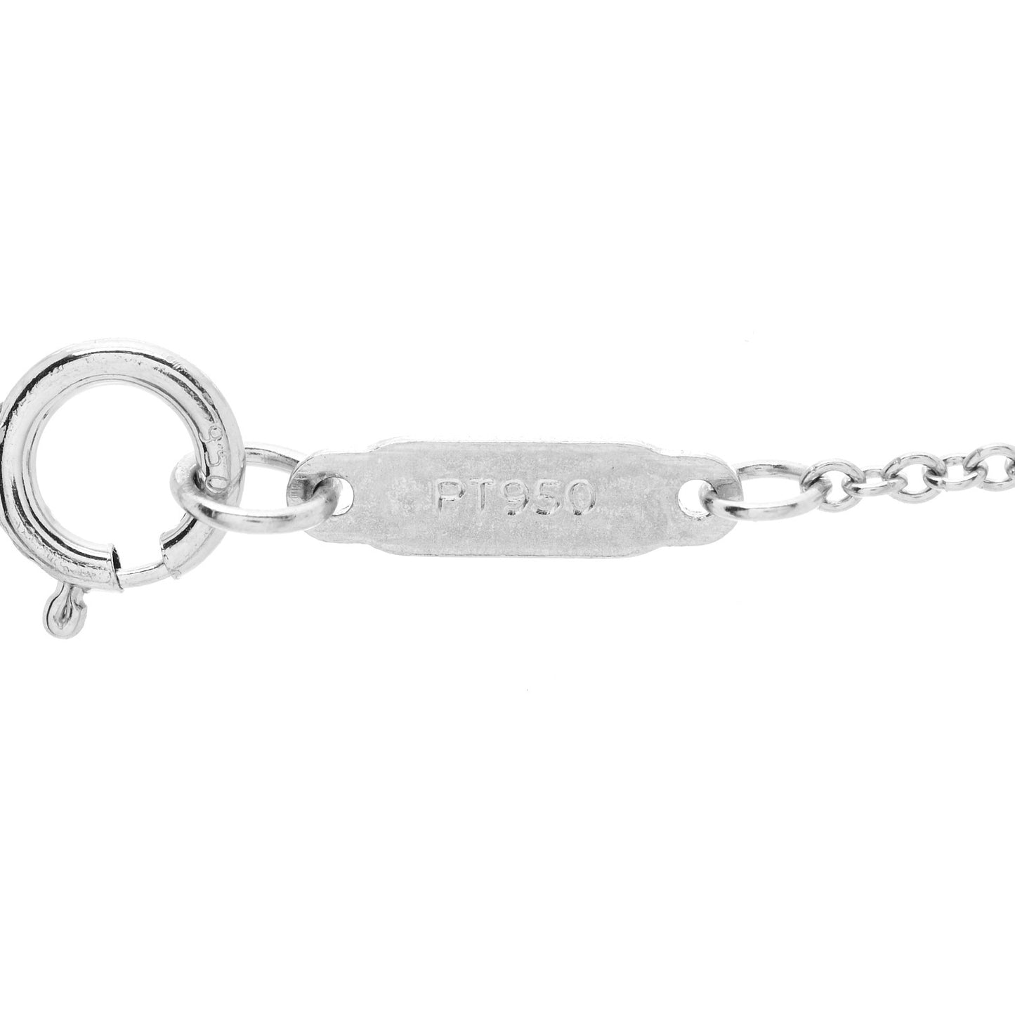 Platinum Diamond Mini Vintage Oval Key Pendant Necklace