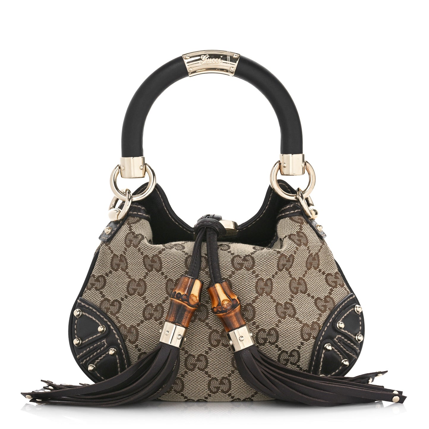 Monogram Mini Indy Top Handle Bag Dark Brown