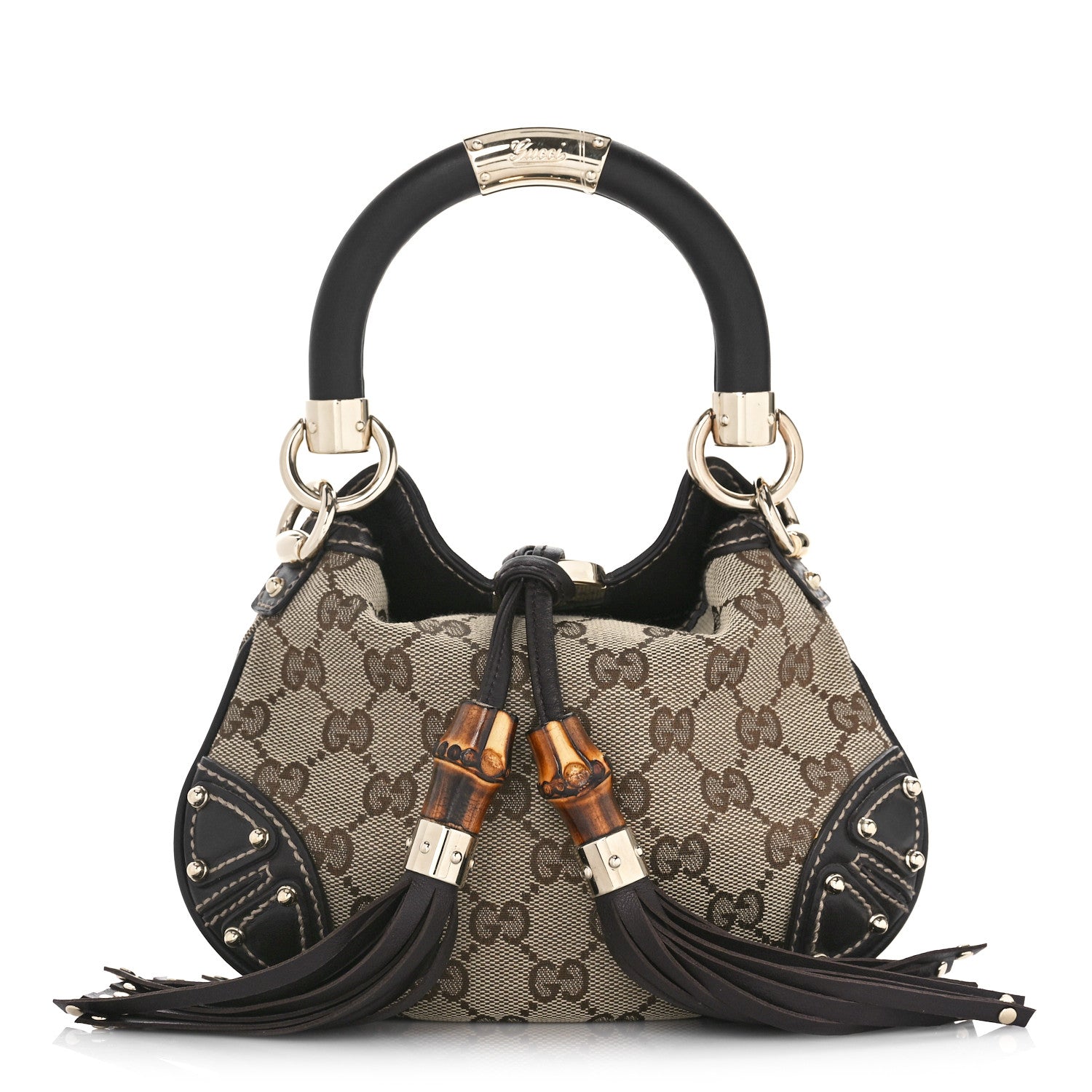 Gucci Monogram Mini Indy Top Handle Bag Dark Brown 1 of 9