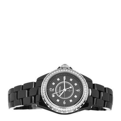 Chanel Stainless Steel Ceramic Diamond Bezel 29mm J12 Quartz Watch Black 2 of 4