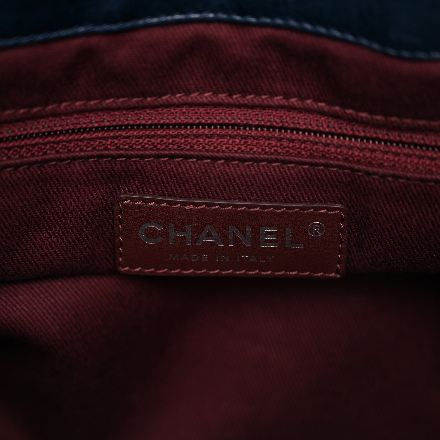 Chanel Iridescent Calfskin Quilted Large In The Mix Tote Navy 6 of 13