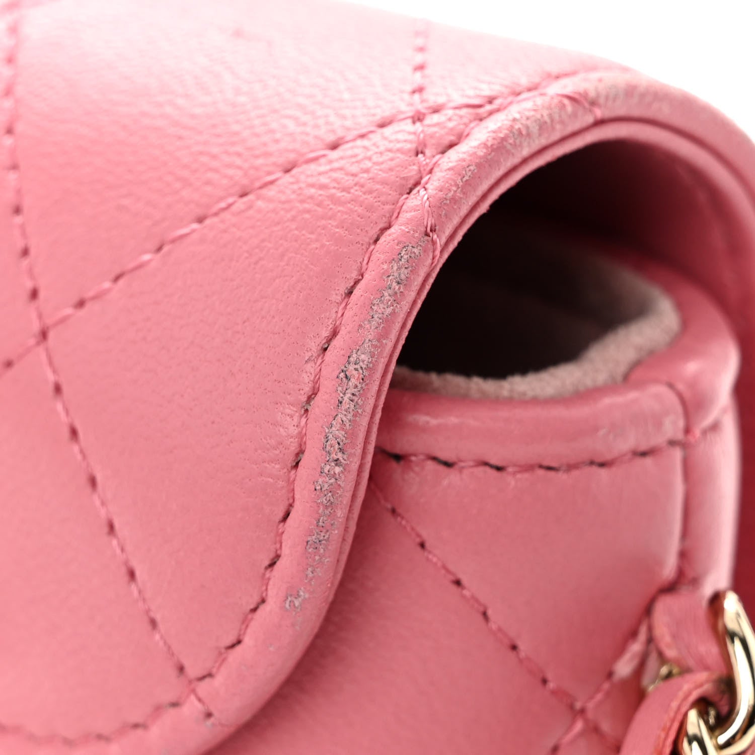 Chanel Lambskin Quilted Chain Around Clutch On Chain Pink 12 of 12