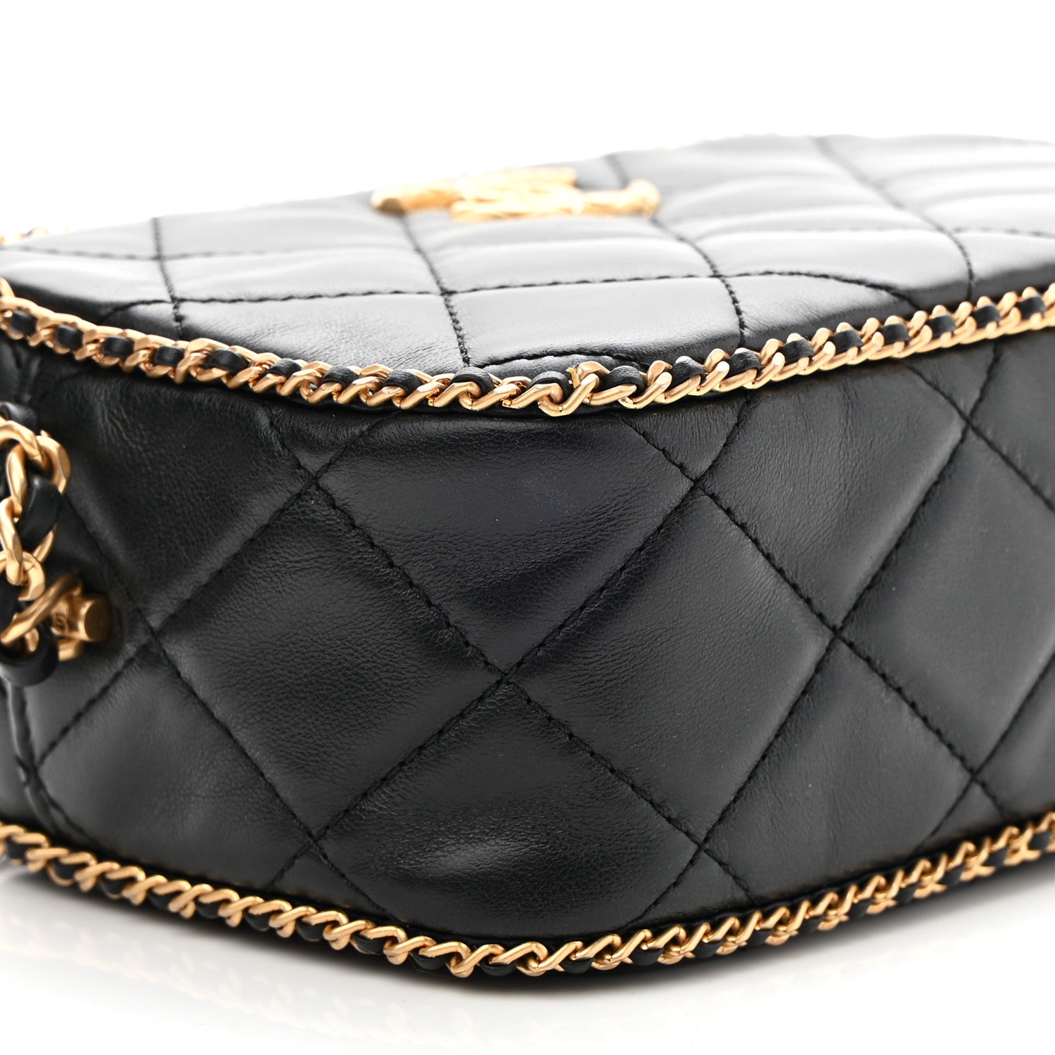 Chanel Lambskin Quilted Chain CC Mini Camera Case Black 8 of 9
