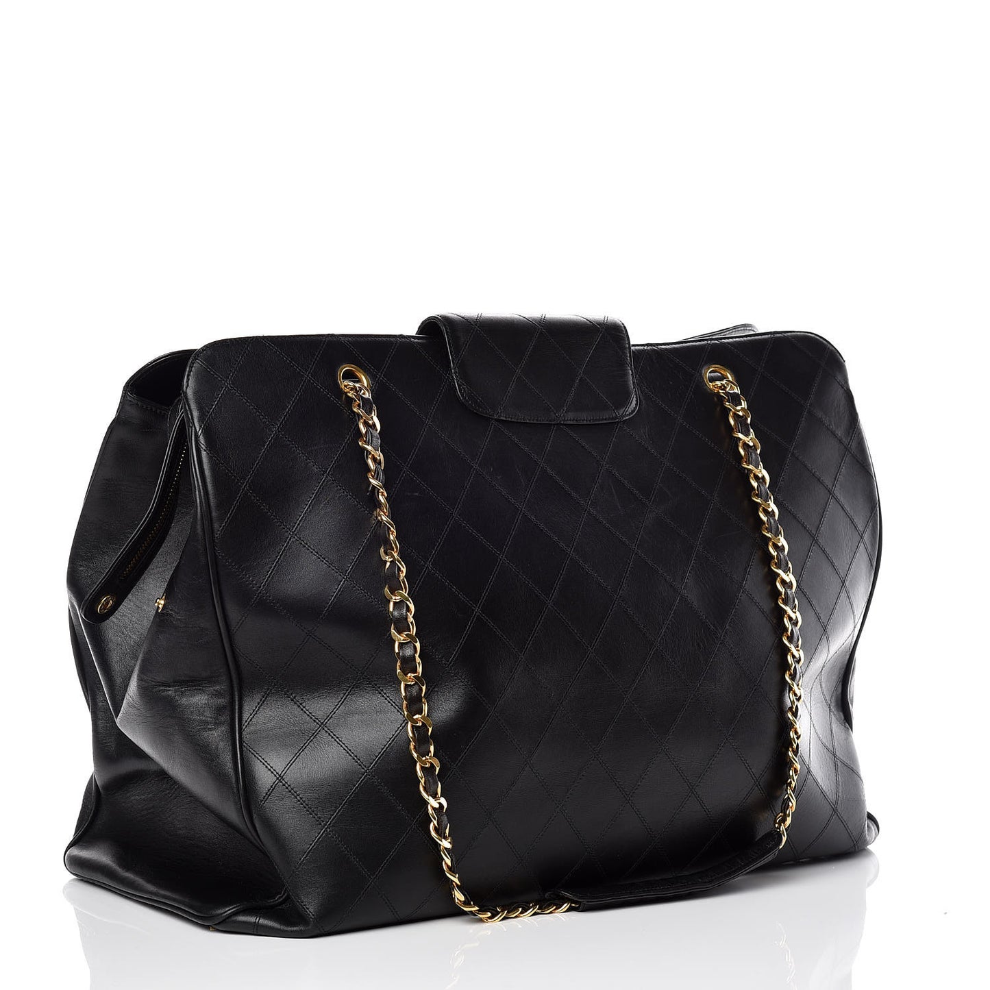 Calfskin Stitched XL Weekender Black