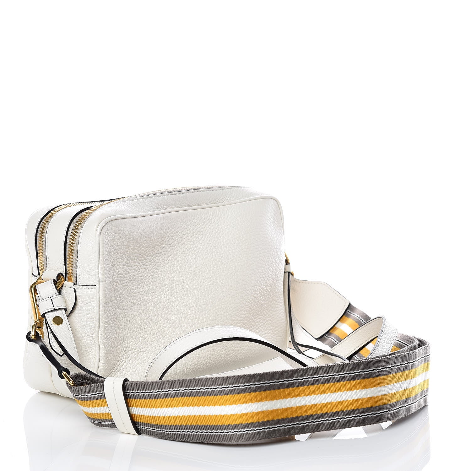 Prada Vitello Daino Medium Double Zip Shoulder Bag White 4 of 15