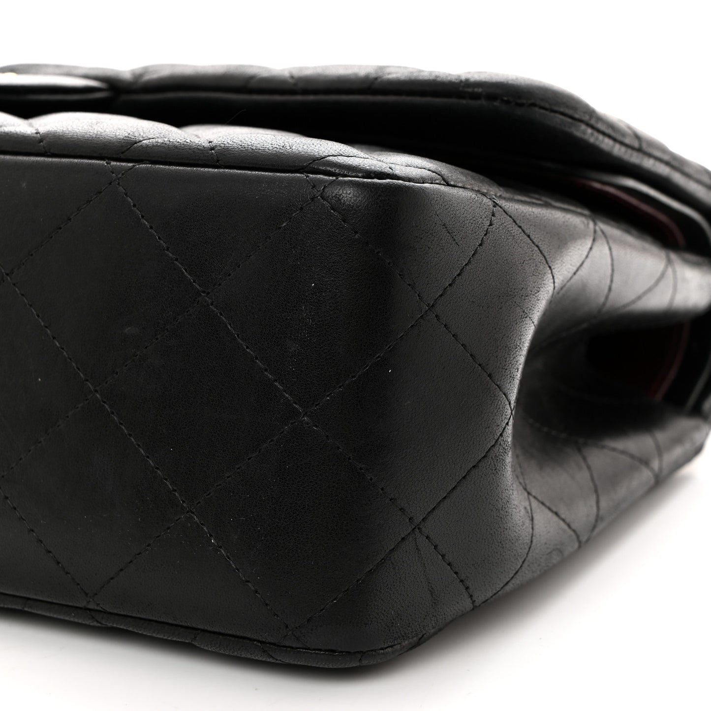 Lambskin Quilted Jumbo Double Flap Black