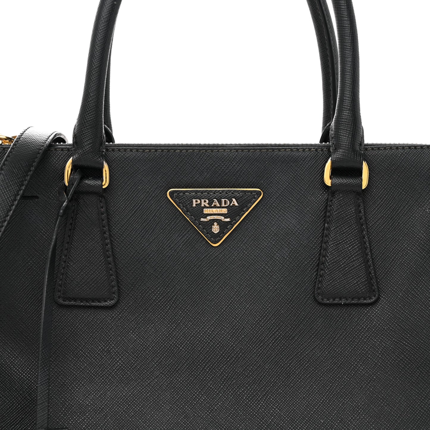 Saffiano Medium Galleria Double Zip Tote Black