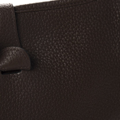 Hermes Taurillon Clemence Evelyne III PM Chocolate 9 of 10