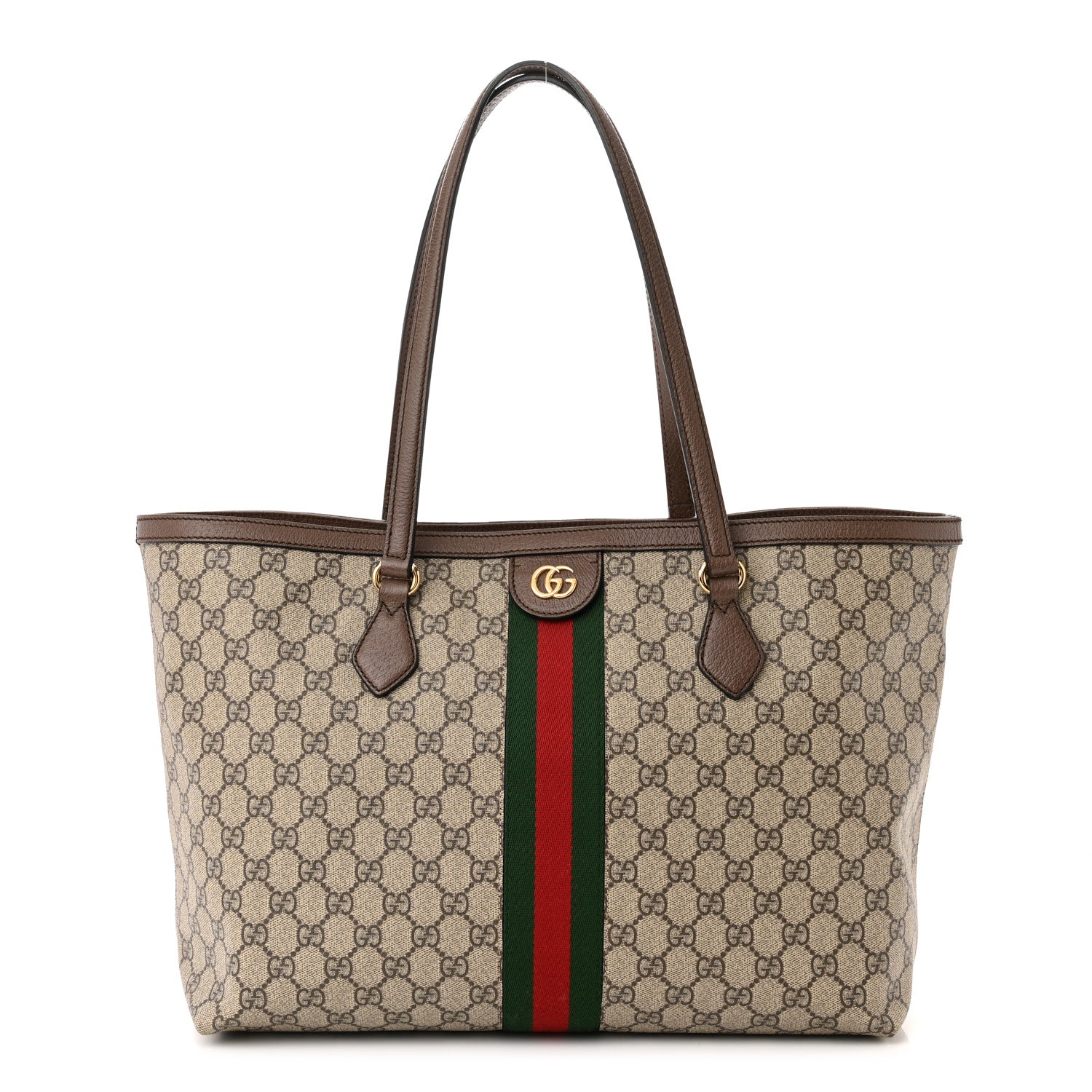 Gucci GG Supreme Monogram Medium Ophidia Shopping Tote Brown 1 of 13