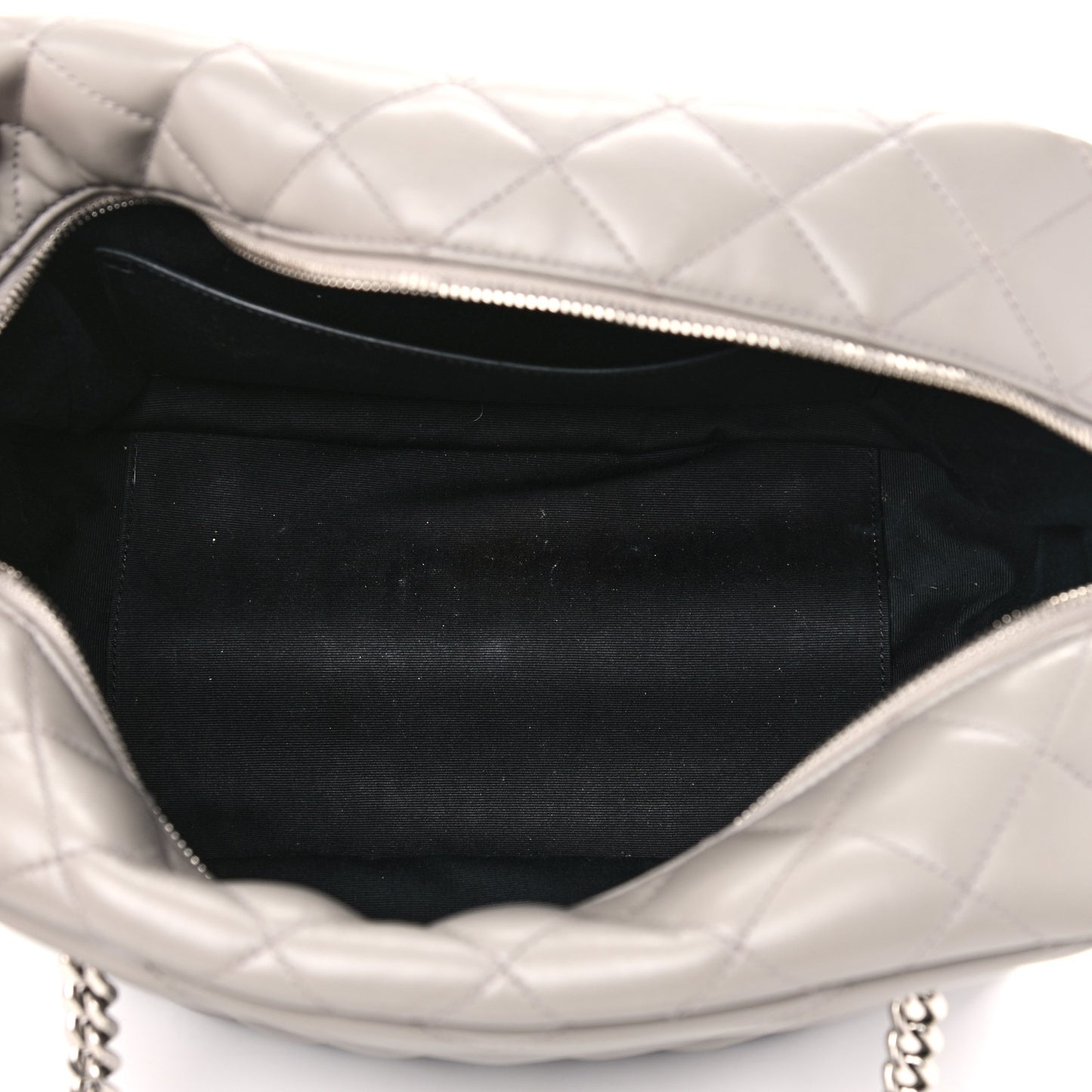 Calfskin Y Quilted Monogram Medium Loulou Bowling Bag Light Grey