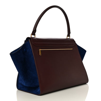 Celine Smooth Calfskin Suede Large Bi-Color Trapeze Burgundy 3 of 17