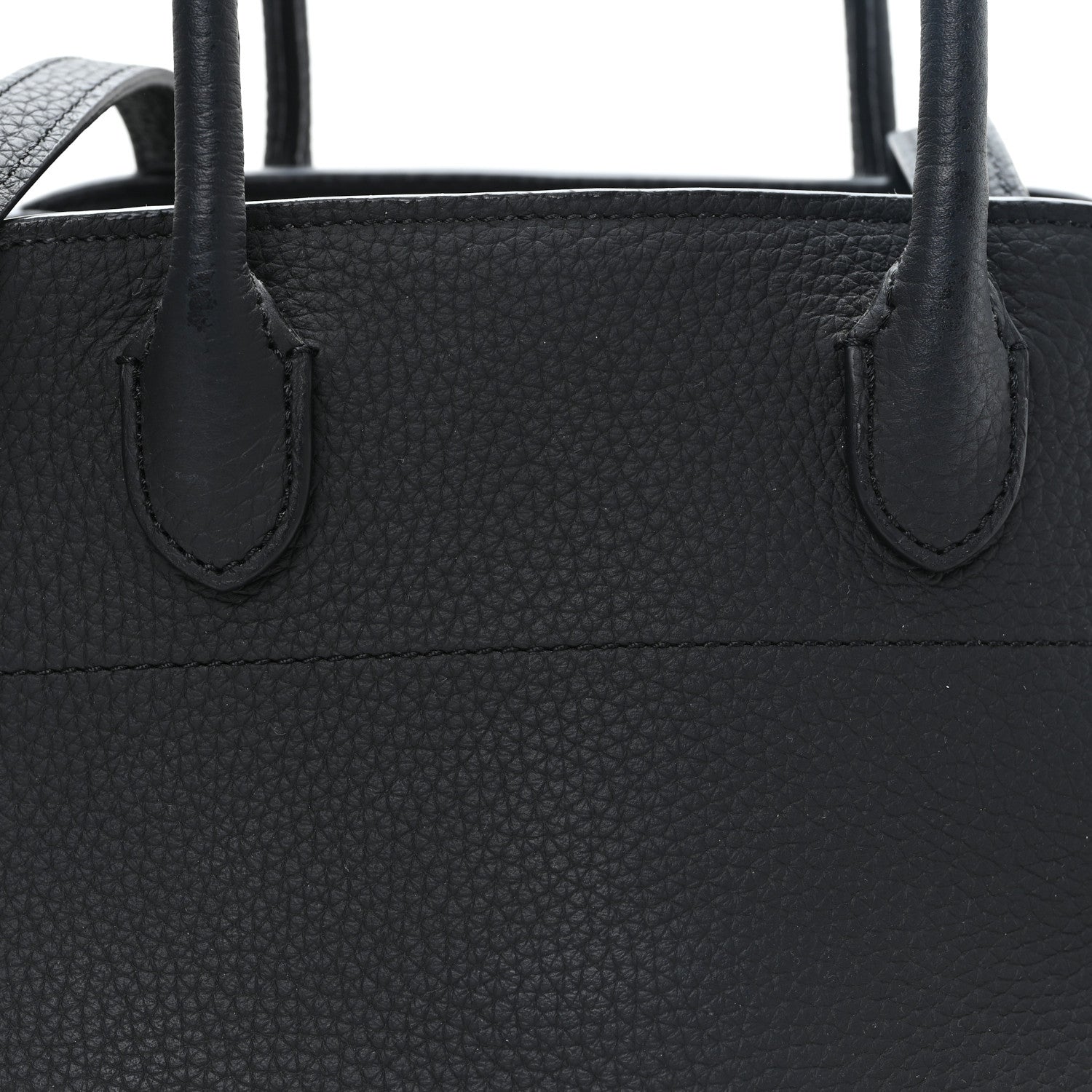 The Row Grained Calfskin Soft Margaux 10 Bag Black Black 7 of 9