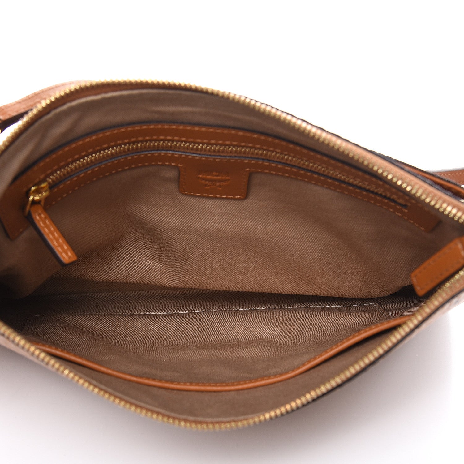 MCM Visetos Medium Crossbody Pouch Cognac 6 of 9