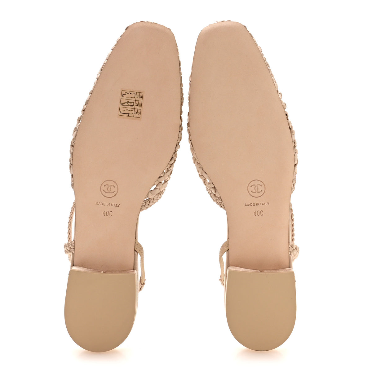 Chanel Satin Braided Slingback Flats 40 Beige 6 of 9