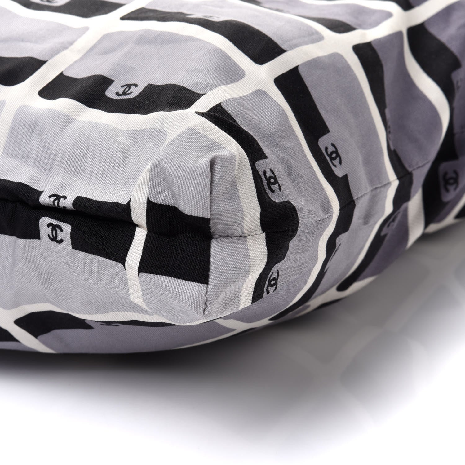 Chanel Jersey Fabric Quilted Foldable Tote With Chain Black Multicolor 12 of 13
