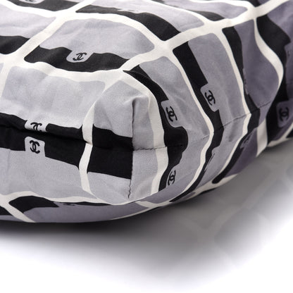 Chanel Jersey Fabric Quilted Foldable Tote With Chain Black Multicolor 12 of 13