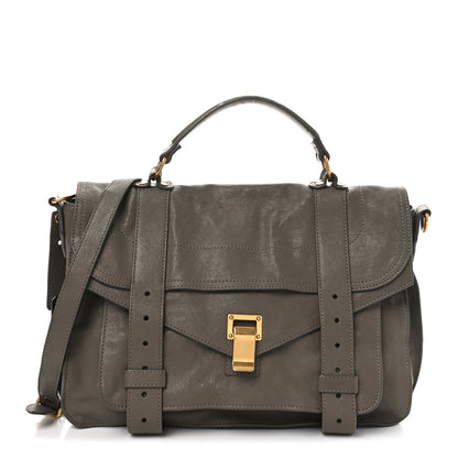 Proenza Schouler Lambskin Medium PS1 Satchel Smoke 1 of 10