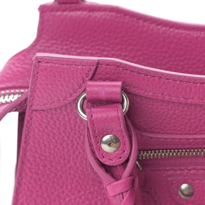 Balenciaga Grained Calfskin Neo Classic Silver Hardware Mini City Fuchsia 12 of 13