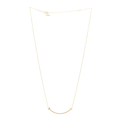 Tiffany 18K Yellow Gold Small T Smile Pendant Necklace 2 of 3