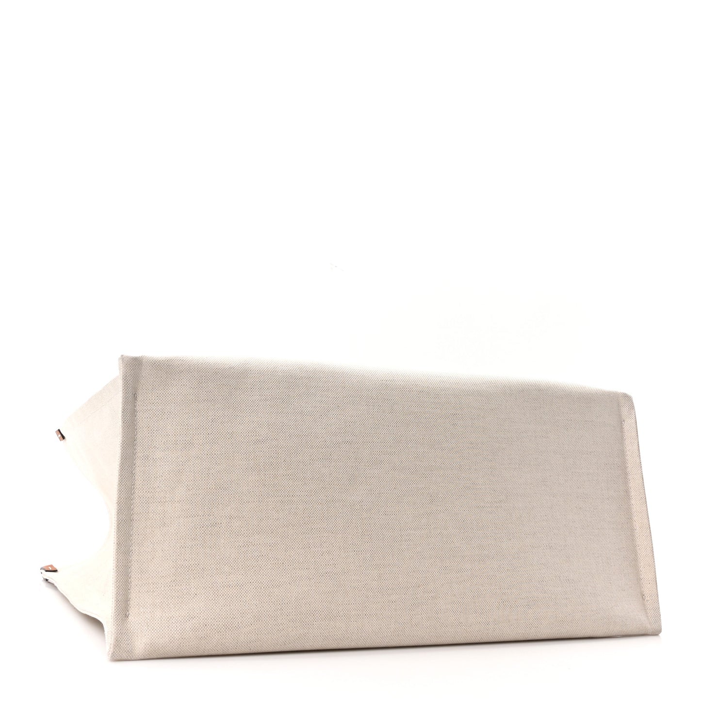 Canvas Calfskin Logo Maxi Tote Bag Beige Light Brown