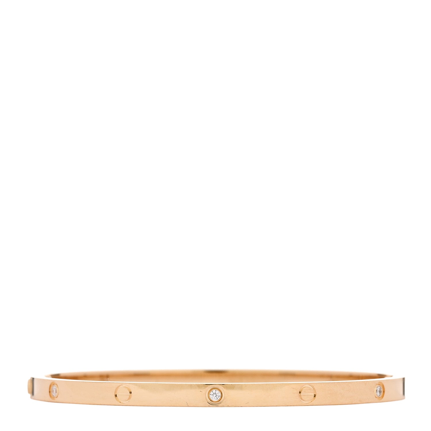 Cartier 18K Yellow Gold 6 Diamond Small LOVE Bracelet 17 2 of 8