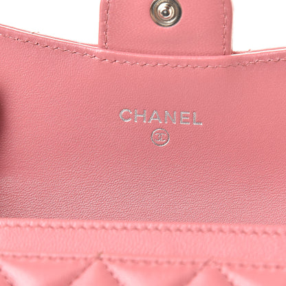 Chanel Lambskin Quilted Flap Card Holder Pink 6 of 14