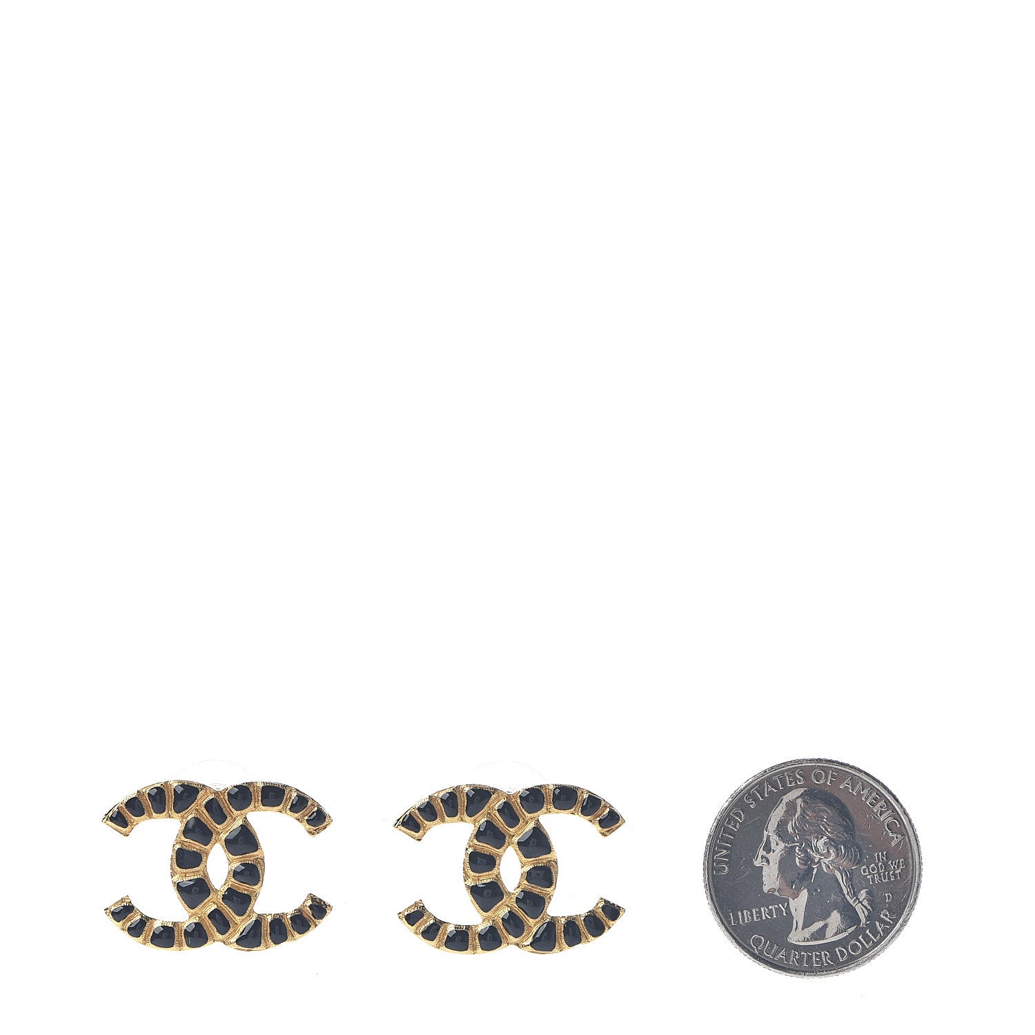 Chanel Along The Nile CC Earrings Gold Black 2 of 6
