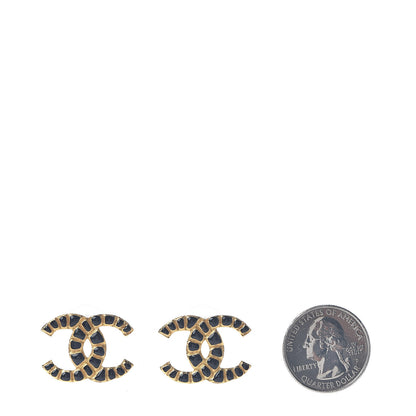 Chanel Along The Nile CC Earrings Gold Black 2 of 6