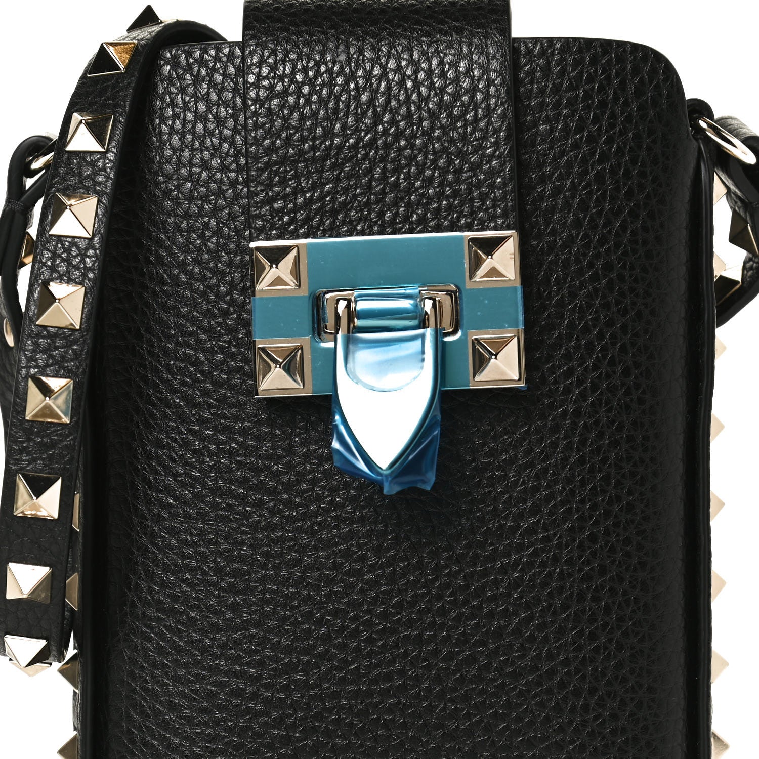 Valentino Garavani Grained Calfskin Rockstud Crossbody Phone Case Black 7 of 10