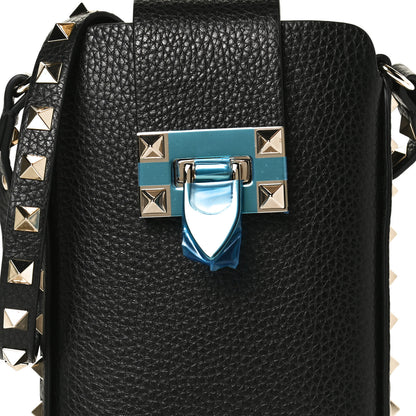 Valentino Garavani Grained Calfskin Rockstud Crossbody Phone Case Black 7 of 10