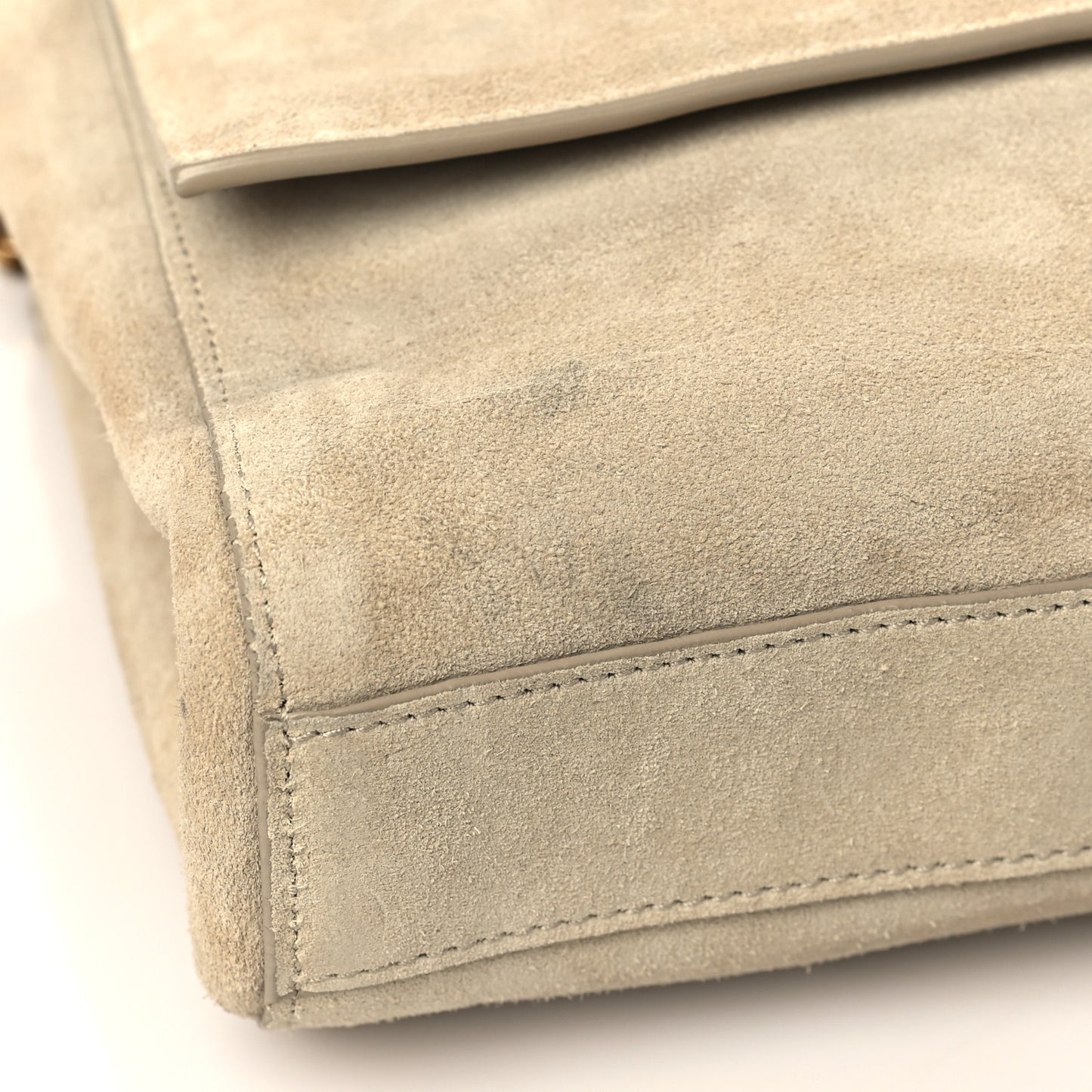 Smooth Calfskin Suede Medium Reversible Monogram Kate Satchel Sea Salt