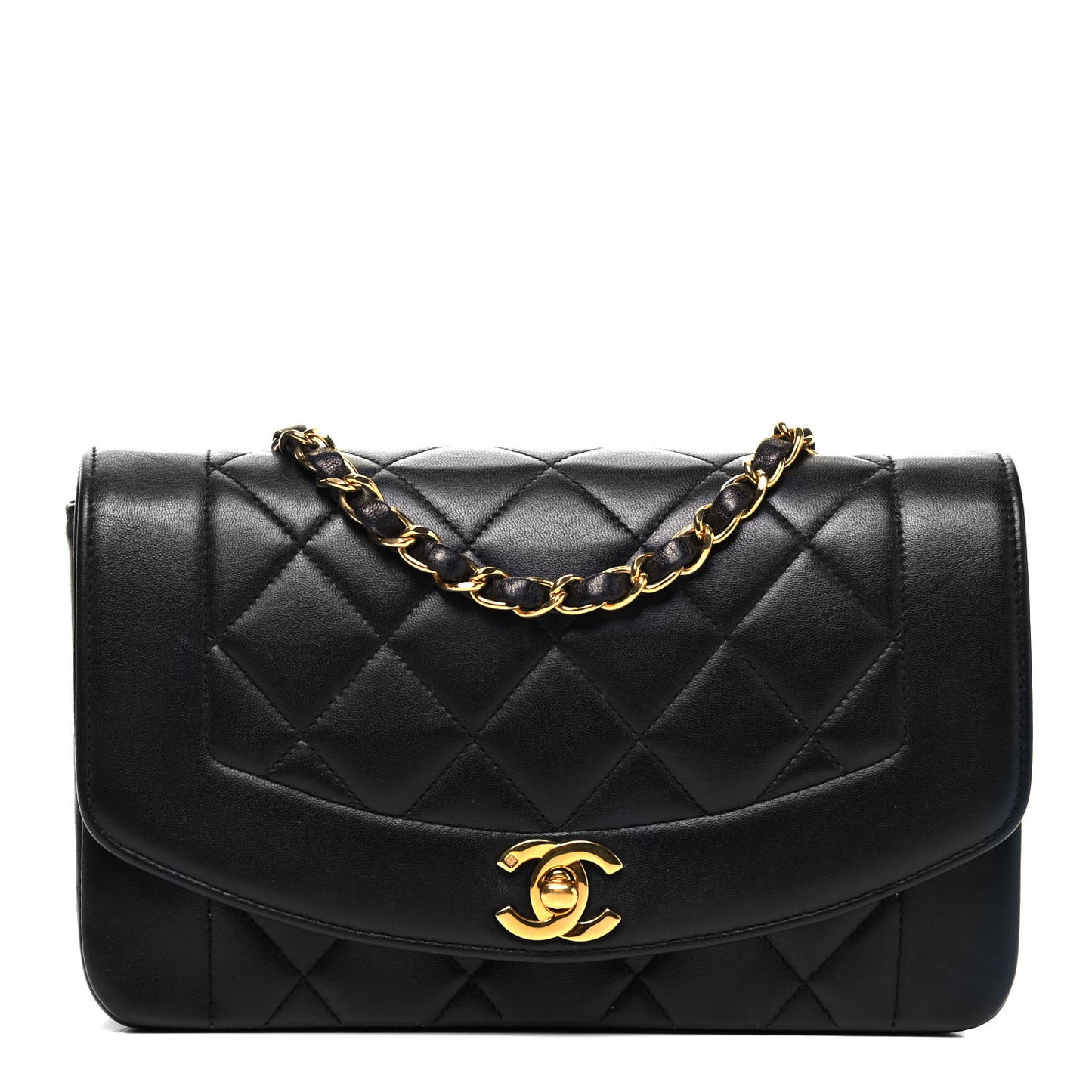 Lambskin Quilted Small Single Flap Black