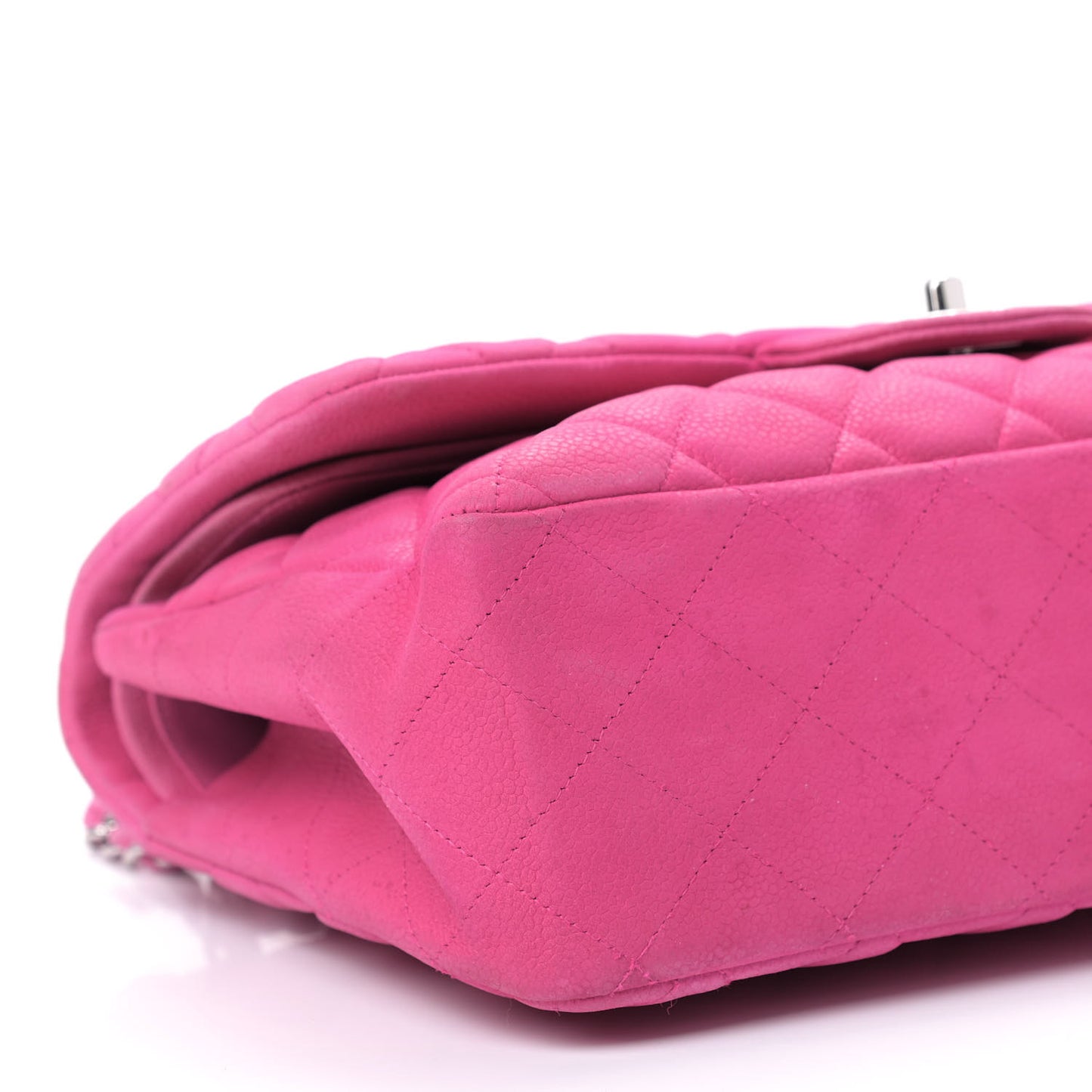 Iridescent Caviar Quilted Jumbo Double Flap Pink
