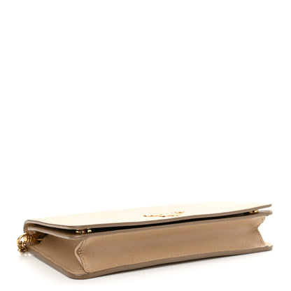 Prada Saffiano Lux Chain Wallet Cipria 4 of 10