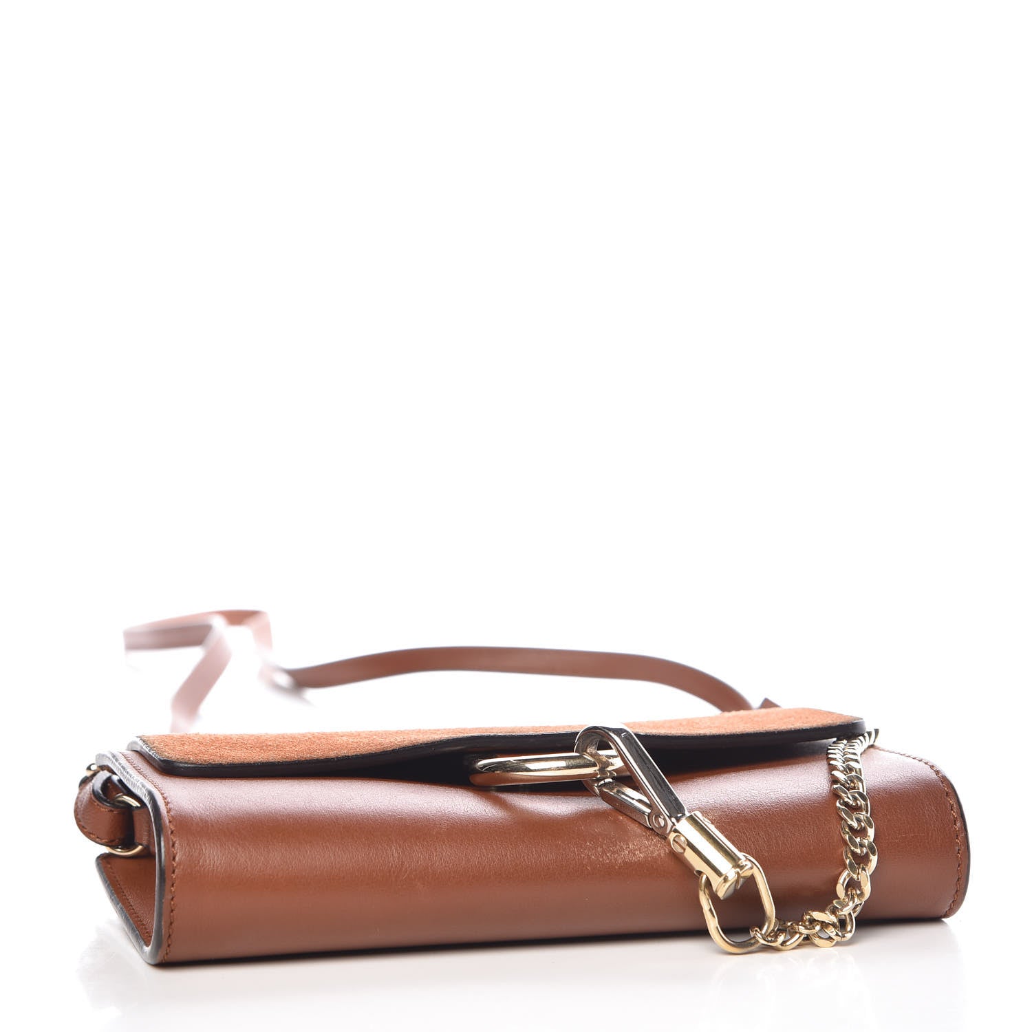 Chloe Suede Calfskin Mini Faye Shoulder Bag Tobacco 5 of 14
