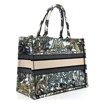 Christian Dior Canvas Embroidered Medium Etoile de Voyage Book Tote White Multicolor 3 of 15
