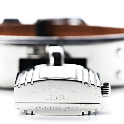 Hermes Stainless Steel Courchevel 20mm Kelly Cadena Quartz Watch Noir 4 of 9