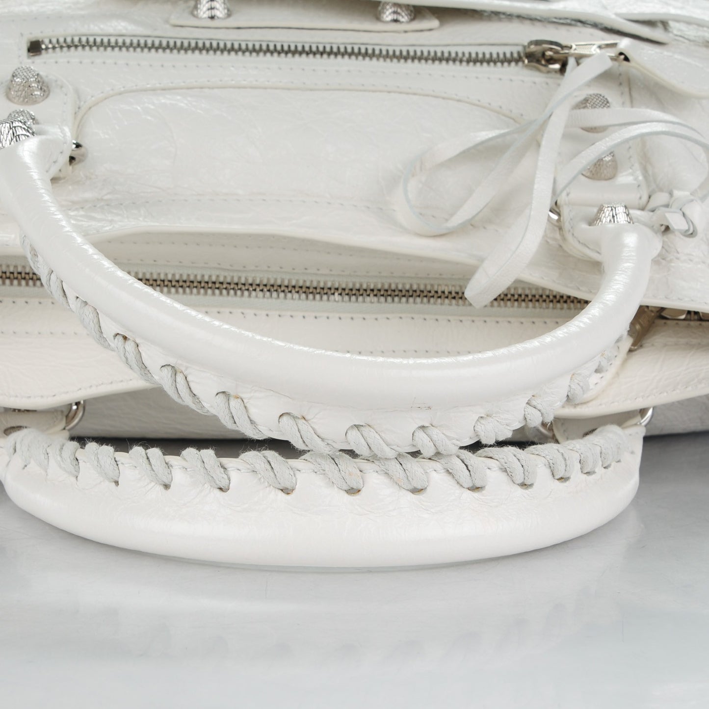 Agneau Giant 12 Silver Hardware City Creme Ivory