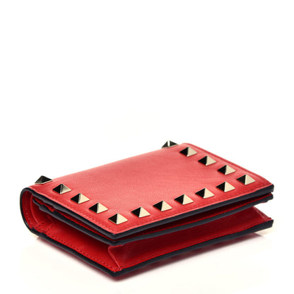 Valentino Garavani Calfskin Rockstud French Flap Wallet Rouge Pur 4 of 8
