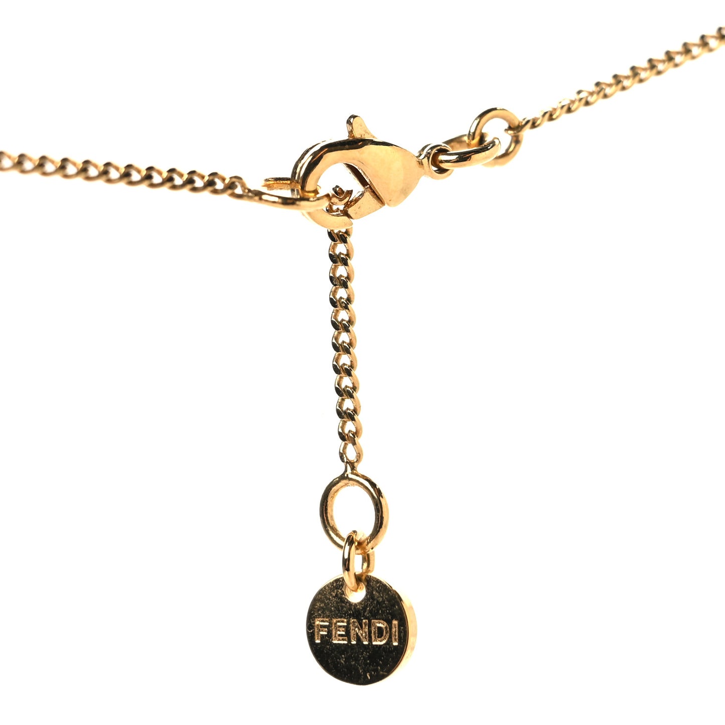 Metal Logo Charm Necklace Gold