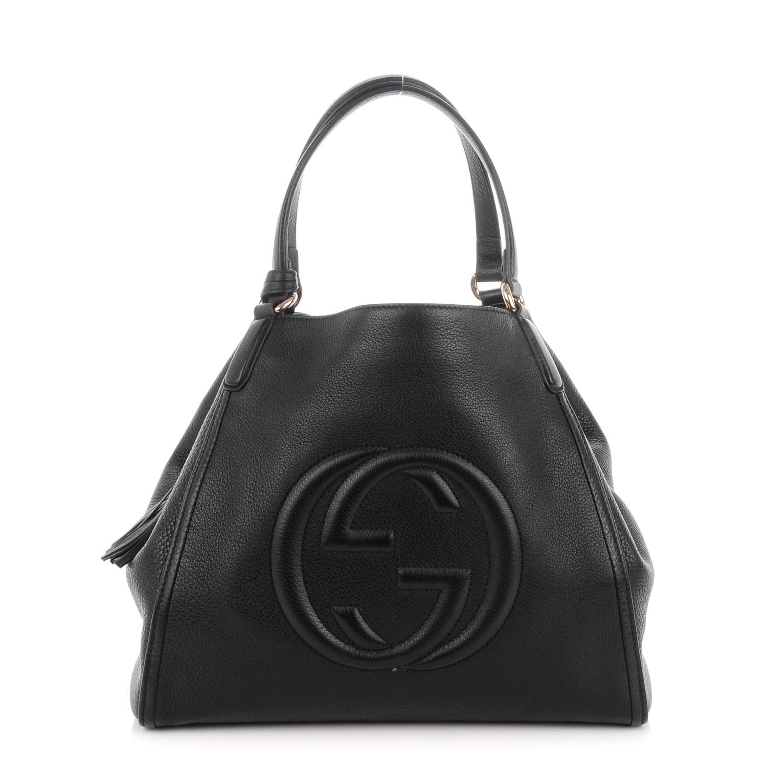 Gucci Pebbled Calfskin Medium Soho Shoulder Bag Black 1 of 7