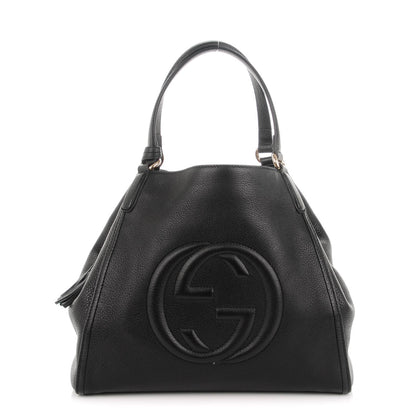 Gucci Pebbled Calfskin Medium Soho Shoulder Bag Black 1 of 7