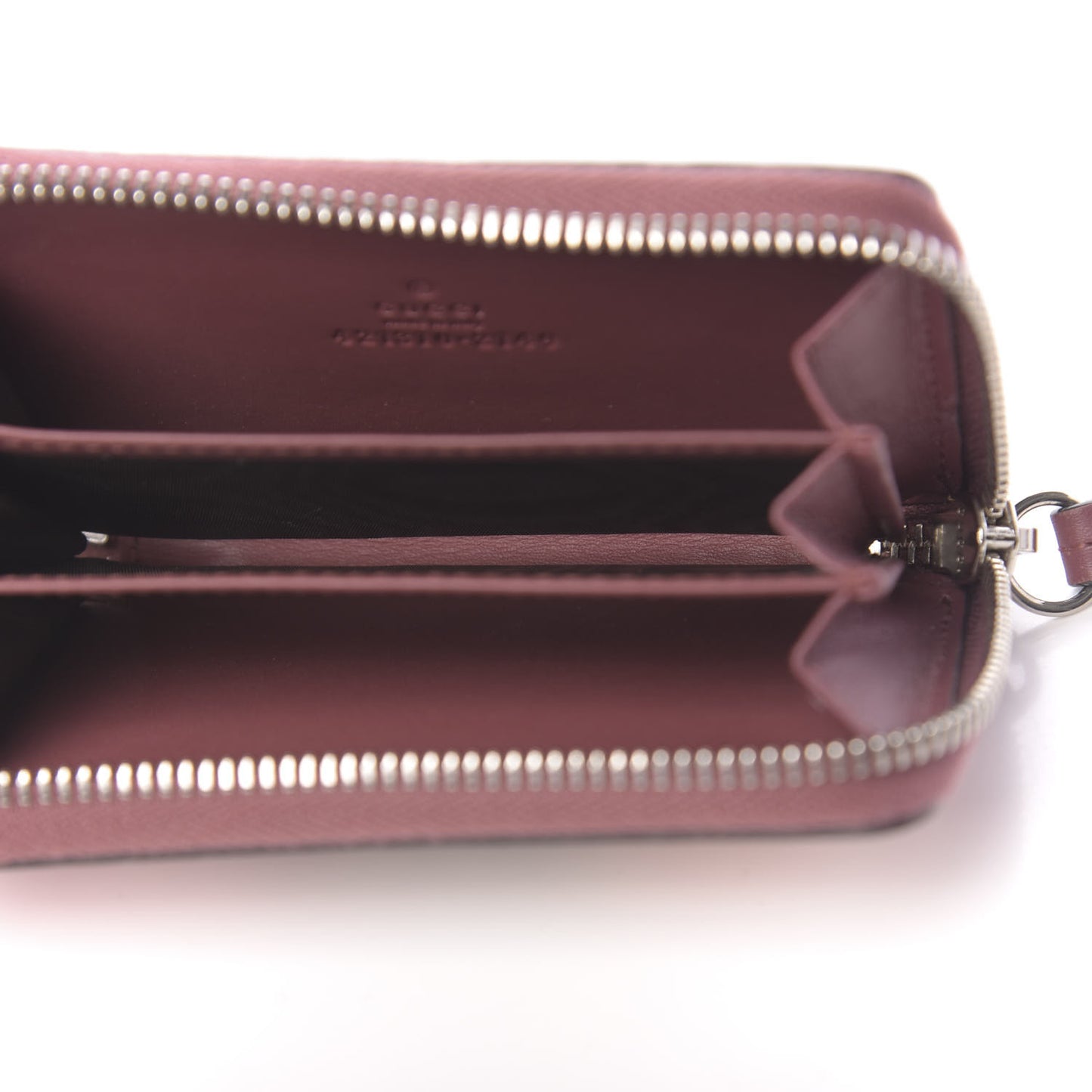 GG Supreme Monogram Blooms Zip Around Card Case Wallet Beige Multicolor Dry Rose