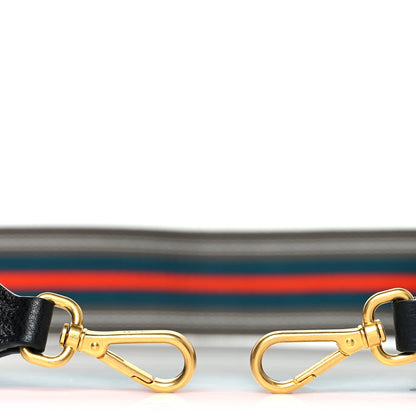 Prada Vitello Daino Striped Fabric Shoulder Strap 3 of 4