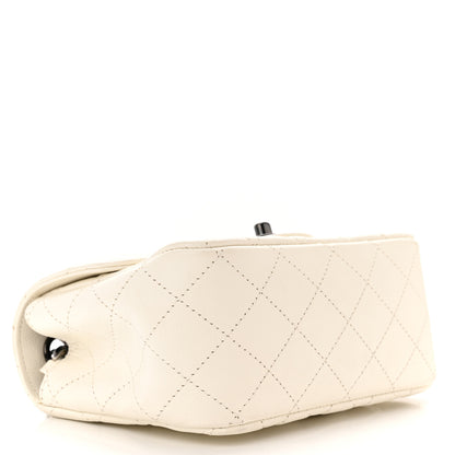 Chanel Crumpled Calfskin Quilted Mini Square Flap White 4 of 12
