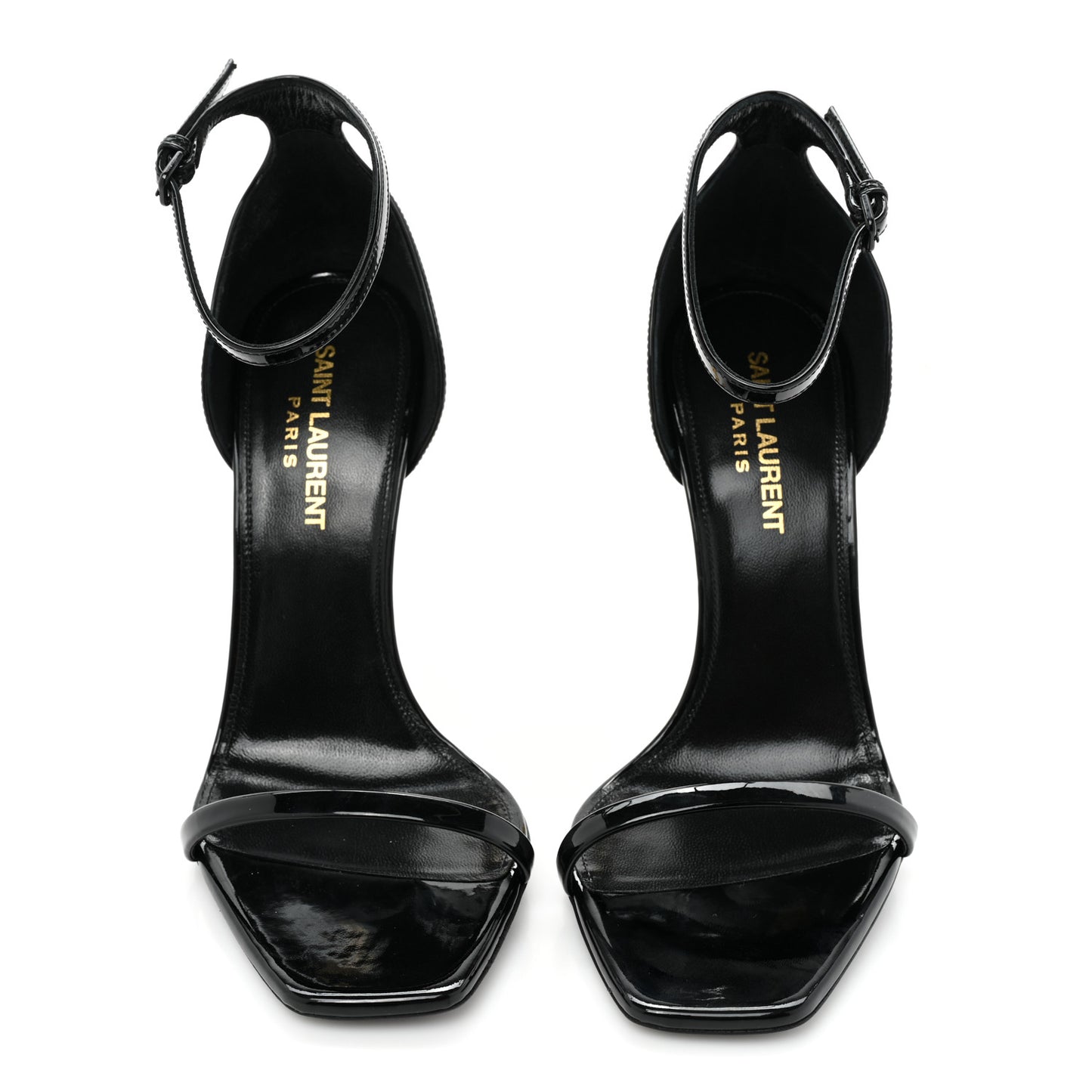 Patent Calfskin Opyum 110 Sandals 37 Black Gold