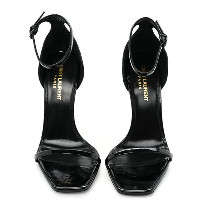 Saint Laurent Patent Calfskin Opyum 110 Sandals 37 Black Gold 2 of 9